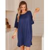 image:imageEkouaer Nightgowns for Women Bamboo Viscose Night Gowns Plus Size Sleep Shirts Short Sleeve Night Shirts Soft SleepwearNavy Blue