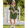 image:imageEkouaer Nightgowns for Women Bamboo Viscose Nightgown Short Sleeve Sleep Shirts V Neck Nightshirt Soft SleepwearArmy Green