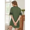 image:imageEkouaer Nightgowns for Women Bamboo Viscose Nightgown Short Sleeve Sleep Shirts V Neck Nightshirt Soft SleepwearArmy Green