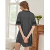 image:imageEkouaer Nightgowns for Women Bamboo Viscose Nightgown Short Sleeve Sleep Shirts V Neck Nightshirt Soft SleepwearDark Grey