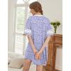 image:imageEkouaer Nightgowns for Women Bamboo Viscose Nightgown Short Sleeve Sleep Shirts V Neck Nightshirt Soft SleepwearFloral Purple
