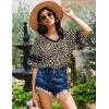image:imageEkouaer Nightgowns for Women Bamboo Viscose Nightgown Short Sleeve Sleep Shirts V Neck Nightshirt Soft SleepwearLeopard