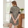image:imageEkouaer Nightgowns for Women Bamboo Viscose Nightgown Short Sleeve Sleep Shirts V Neck Nightshirt Soft SleepwearLeopard