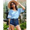 image:imageEkouaer Nightgowns for Women Bamboo Viscose Nightgown Short Sleeve Sleep Shirts V Neck Nightshirt Soft SleepwearLight Blue