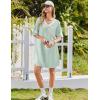 image:imageEkouaer Nightgowns for Women Bamboo Viscose Nightgown Short Sleeve Sleep Shirts V Neck Nightshirt Soft SleepwearLight Green