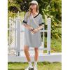 image:imageEkouaer Nightgowns for Women Bamboo Viscose Nightgown Short Sleeve Sleep Shirts V Neck Nightshirt Soft SleepwearLight Grey