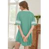 image:imageEkouaer Nightgowns for Women Bamboo Viscose Nightgown Short Sleeve Sleep Shirts V Neck Nightshirt Soft SleepwearMid Green