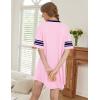 image:imageEkouaer Nightgowns for Women Bamboo Viscose Nightgown Short Sleeve Sleep Shirts V Neck Nightshirt Soft SleepwearPink