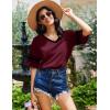 image:imageEkouaer Nightgowns for Women Bamboo Viscose Nightgown Short Sleeve Sleep Shirts V Neck Nightshirt Soft SleepwearRed