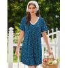 image:imageEkouaer Nightgowns for Women Cotton Night Gowns Short Sleeve Pleated Sleep Shirts Lace Trim Moo Moos Ladies SleepwearDog Footprints