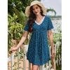 image:imageEkouaer Nightgowns for Women Cotton Night Gowns Short Sleeve Pleated Sleep Shirts Lace Trim Moo Moos Ladies SleepwearDog Footprints