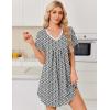 image:imageEkouaer Nightgowns for Women Cotton Night Gowns Short Sleeve Pleated Sleep Shirts Lace Trim Moo Moos Ladies SleepwearFloral Black