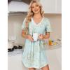 image:imageEkouaer Nightgowns for Women Cotton Night Gowns Short Sleeve Pleated Sleep Shirts Lace Trim Moo Moos Ladies SleepwearFloral Light Green