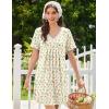 image:imageEkouaer Nightgowns for Women Cotton Night Gowns Short Sleeve Pleated Sleep Shirts Lace Trim Moo Moos Ladies SleepwearFloral Yellow