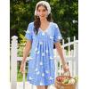 image:imageEkouaer Nightgowns for Women Cotton Night Gowns Short Sleeve Pleated Sleep Shirts Lace Trim Moo Moos Ladies SleepwearWhite Bird