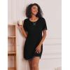 image:imageEkouaer Nightgowns for Women Short Sleeve Sleep Shirts Crewneck Night Shirts Soft Sleepwear Caual T Shirt Sleep DressBlack