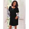 image:imageEkouaer Nightgowns for Women Short Sleeve Sleep Shirts Crewneck Night Shirts Soft Sleepwear Caual T Shirt Sleep DressBlack