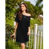 image:imageEkouaer Nightgowns for Women Short Sleeve Sleep Shirts Crewneck Night Shirts Soft Sleepwear Caual T Shirt Sleep DressBlack