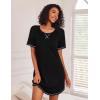 image:imageEkouaer Nightgowns for Women Short Sleeve Sleep Shirts Crewneck Night Shirts Soft Sleepwear Caual T Shirt Sleep DressBlack