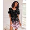 image:imageEkouaer Nightgowns for Women Short Sleeve Sleep Shirts Crewneck Night Shirts Soft Sleepwear Caual T Shirt Sleep DressCherry Blossoms