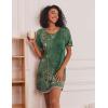 image:imageEkouaer Nightgowns for Women Short Sleeve Sleep Shirts Crewneck Night Shirts Soft Sleepwear Caual T Shirt Sleep DressFloral Green