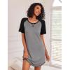 image:imageEkouaer Nightgowns for Women Short Sleeve Sleep Shirts Crewneck Night Shirts Soft Sleepwear Caual T Shirt Sleep DressGrey