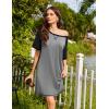 image:imageEkouaer Nightgowns for Women Short Sleeve Sleep Shirts Crewneck Night Shirts Soft Sleepwear Caual T Shirt Sleep DressGrey