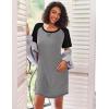 image:imageEkouaer Nightgowns for Women Short Sleeve Sleep Shirts Crewneck Night Shirts Soft Sleepwear Caual T Shirt Sleep DressGrey