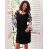 image:imageEkouaer Nightgowns for Women Short Sleeve Sleep Shirts Crewneck Night Shirts Soft Sleepwear Caual T Shirt Sleep DressLeopard