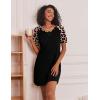 image:imageEkouaer Nightgowns for Women Short Sleeve Sleep Shirts Crewneck Night Shirts Soft Sleepwear Caual T Shirt Sleep DressLeopard