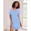 image:imageEkouaer Nightgowns for Women Short Sleeve Sleep Shirts Crewneck Night Shirts Soft Sleepwear Caual T Shirt Sleep DressLight Blue