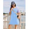 image:imageEkouaer Nightgowns for Women Short Sleeve Sleep Shirts Crewneck Night Shirts Soft Sleepwear Caual T Shirt Sleep DressLight Blue