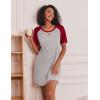 image:imageEkouaer Nightgowns for Women Short Sleeve Sleep Shirts Crewneck Night Shirts Soft Sleepwear Caual T Shirt Sleep DressLight Grey