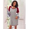 image:imageEkouaer Nightgowns for Women Short Sleeve Sleep Shirts Crewneck Night Shirts Soft Sleepwear Caual T Shirt Sleep DressLight Grey