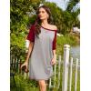 image:imageEkouaer Nightgowns for Women Short Sleeve Sleep Shirts Crewneck Night Shirts Soft Sleepwear Caual T Shirt Sleep DressLight Grey