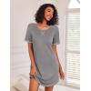 image:imageEkouaer Nightgowns for Women Short Sleeve Sleep Shirts Crewneck Night Shirts Soft Sleepwear Caual T Shirt Sleep DressMedium Grey