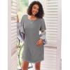 image:imageEkouaer Nightgowns for Women Short Sleeve Sleep Shirts Crewneck Night Shirts Soft Sleepwear Caual T Shirt Sleep DressMedium Grey