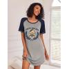 image:imageEkouaer Nightgowns for Women Short Sleeve Sleep Shirts Crewneck Night Shirts Soft Sleepwear Caual T Shirt Sleep DressTeddy Bear