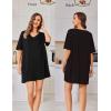 image:imageEkouaer Plus Size Nightgowns for Women Oversized Sleep Shirt Short Sleeve Nightshirt TShirt Dress Sleepwear S4XLBlack