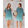 image:imageEkouaer Plus Size Nightgowns for Women Oversized Sleep Shirt Short Sleeve Nightshirt TShirt Dress Sleepwear S4XLBlue Green Flower
