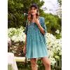 image:imageEkouaer Plus Size Nightgowns for Women Oversized Sleep Shirt Short Sleeve Nightshirt TShirt Dress Sleepwear S4XLBlue Green Flower
