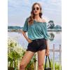 image:imageEkouaer Plus Size Nightgowns for Women Oversized Sleep Shirt Short Sleeve Nightshirt TShirt Dress Sleepwear S4XLBlue Green Flower
