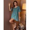 image:imageEkouaer Plus Size Nightgowns for Women Oversized Sleep Shirt Short Sleeve Nightshirt TShirt Dress Sleepwear S4XLBlue Green Flower