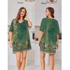 image:imageEkouaer Plus Size Nightgowns for Women Oversized Sleep Shirt Short Sleeve Nightshirt TShirt Dress Sleepwear S4XLGreen Flower