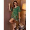 image:imageEkouaer Plus Size Nightgowns for Women Oversized Sleep Shirt Short Sleeve Nightshirt TShirt Dress Sleepwear S4XLGreen Flower