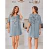 image:imageEkouaer Plus Size Nightgowns for Women Oversized Sleep Shirt Short Sleeve Nightshirt TShirt Dress Sleepwear S4XLGrey Flower
