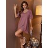 image:imageEkouaer Plus Size Nightgowns for Women Oversized Sleep Shirt Short Sleeve Nightshirt TShirt Dress Sleepwear S4XLPurple Red
