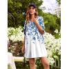 image:imageEkouaer Plus Size Nightgowns for Women Oversized Sleep Shirt Short Sleeve Nightshirt TShirt Dress Sleepwear S4XLWhite Blue Flower