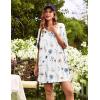 image:imageEkouaer Plus Size Nightgowns for Women Oversized Sleep Shirt Short Sleeve Nightshirt TShirt Dress Sleepwear S4XLWhite Flower