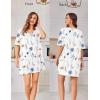image:imageEkouaer Plus Size Nightgowns for Women Oversized Sleep Shirt Short Sleeve Nightshirt TShirt Dress Sleepwear S4XLWhite Flower